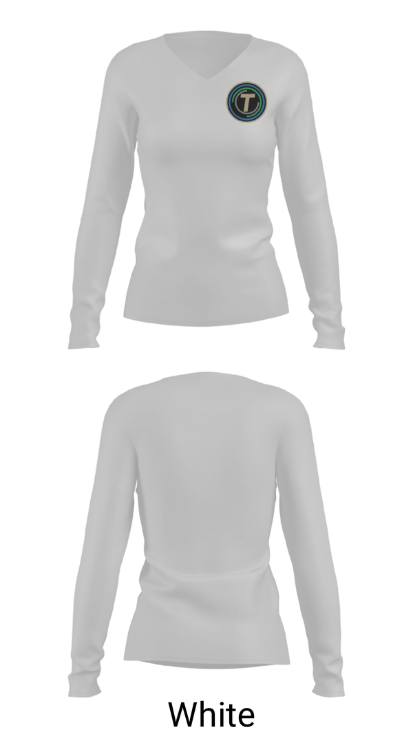 Women's Long Sleeve Vneck Shirt, Taylor Career And Technical Center, Spirit Store, Teamtime, Team time, sublimation, custom sports apparel, team uniforms, spirit wear, spiritwear, sports uniforms, custom shirts, team store, custom team store, fundraiser sports, apparel fundraiser