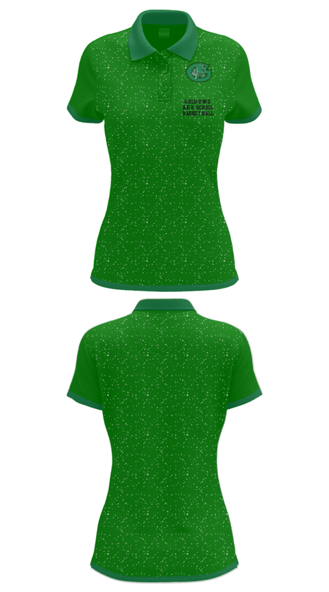 Women's Short Sleeve Performance Polo, Gold-Burg High School Basketball, Women's Basketball, Teamtime, Team time, sublimation, custom sports apparel, team uniforms, spirit wear, spiritwear, sports uniforms, custom shirts, team store, custom team store, fundraiser sports, apparel fundraiser