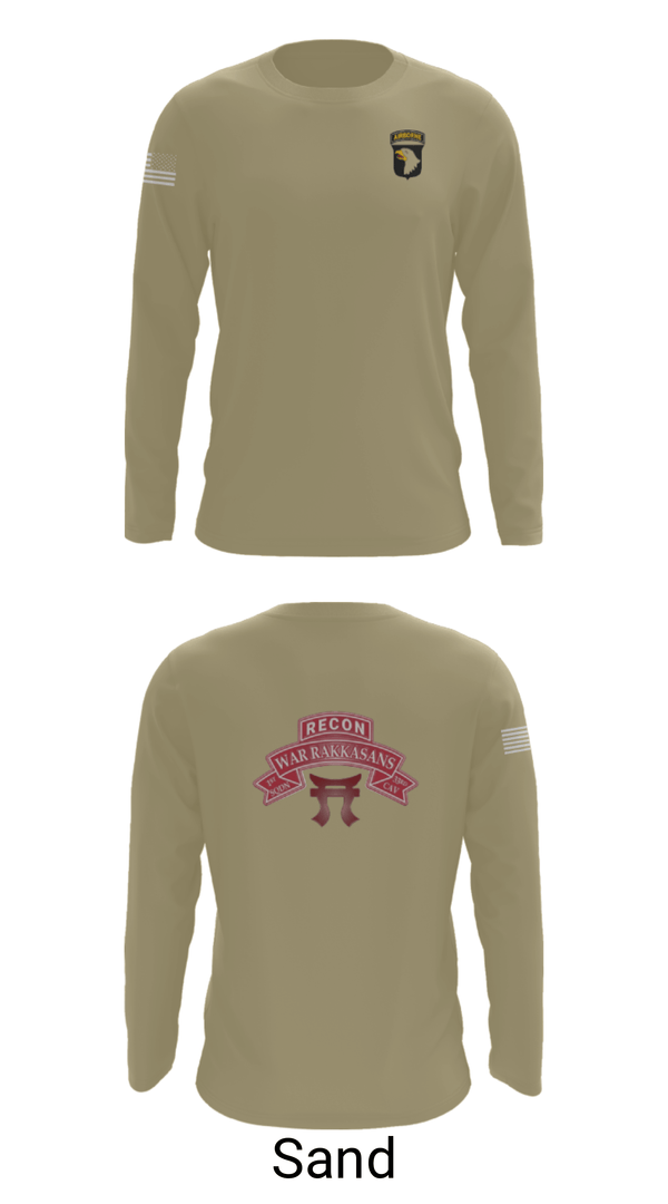 Long Sleeve Performance Shirt, 1-33 CAV, Army, Teamtime, Team time, sublimation, custom sports apparel, team uniforms, spirit wear, spiritwear, sports uniforms, custom shirts, team store, custom team store, fundraiser sports, apparel fundraiser