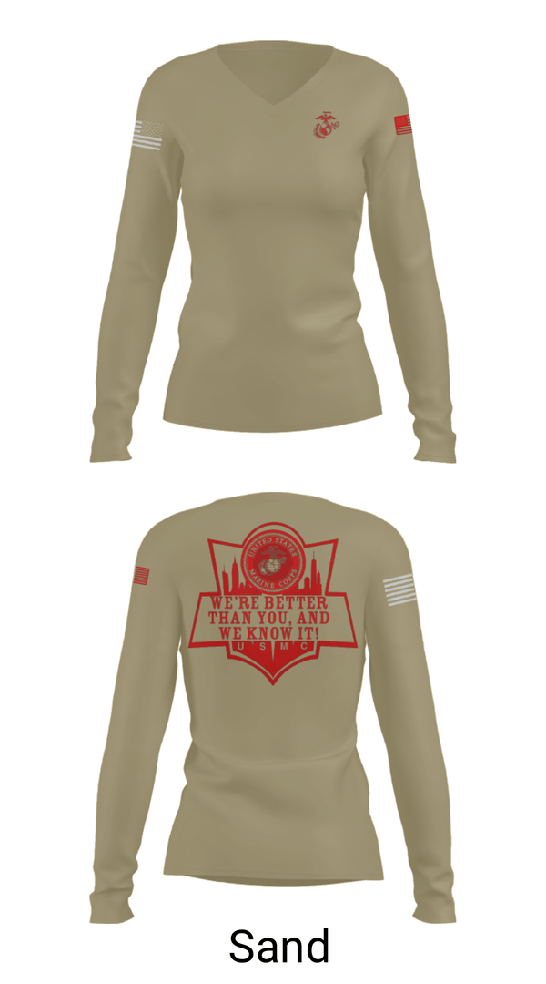 Women's Long Sleeve Vneck Shirt, RSS EMPIRE STATE, Marines, Teamtime, Team time, sublimation, custom sports apparel, team uniforms, spirit wear, spiritwear, sports uniforms, custom shirts, team store, custom team store, fundraiser sports, apparel fundraiser