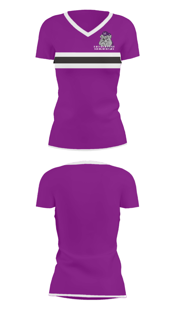 Women's Short Sleeve Vneck Shirt, Harrisburg High School Wrestling, Wrestling, Teamtime, Team time, sublimation, custom sports apparel, team uniforms, spirit wear, spiritwear, sports uniforms, custom shirts, team store, custom team store, fundraiser sports, apparel fundraiser