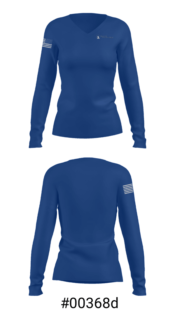 Women's Long Sleeve Vneck Shirt, Queen Of The Miraculous Medal School, Spirit Store, Teamtime, Team time, sublimation, custom sports apparel, team uniforms, spirit wear, spiritwear, sports uniforms, custom shirts, team store, custom team store, fundraiser sports, apparel fundraiser