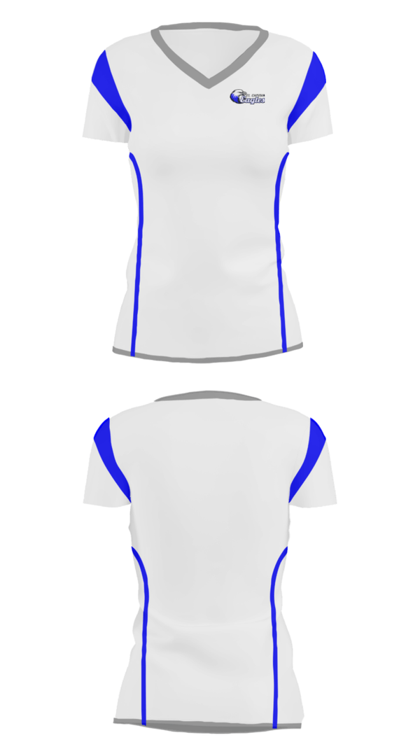 Women's Short Sleeve Vneck Shirt, El Capitan Public School, Spirit Store, Teamtime, Team time, sublimation, custom sports apparel, team uniforms, spirit wear, spiritwear, sports uniforms, custom shirts, team store, custom team store, fundraiser sports, apparel fundraiser