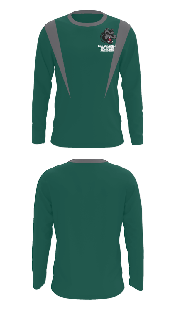 Long Sleeve Performance Shirt, Helix Charter High School Swimming, Swimming, Teamtime, Team time, sublimation, custom sports apparel, team uniforms, spirit wear, spiritwear, sports uniforms, custom shirts, team store, custom team store, fundraiser sports, apparel fundraiser