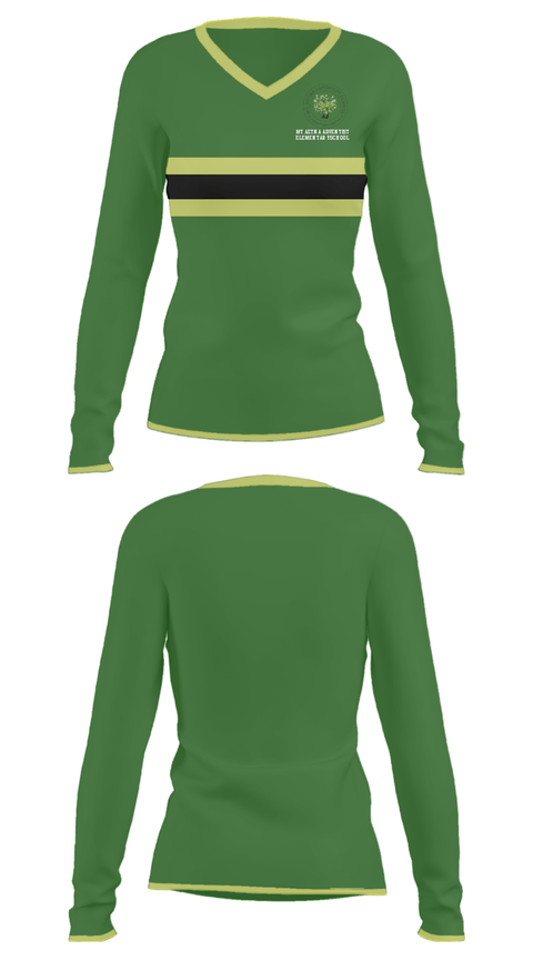 Women's Long Sleeve Vneck Shirt, Mt Aetna Adventist Elementary School, Spirit Store, Teamtime, Team time, sublimation, custom sports apparel, team uniforms, spirit wear, spiritwear, sports uniforms, custom shirts, team store, custom team store, fundraiser sports, apparel fundraiser