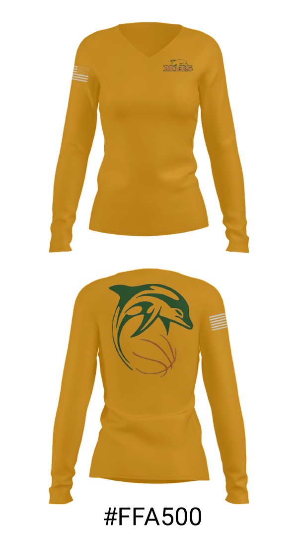 Women's Long Sleeve Vneck Shirt, Crawford Mosley High School Basketball, Men's Basketball, Teamtime, Team time, sublimation, custom sports apparel, team uniforms, spirit wear, spiritwear, sports uniforms, custom shirts, team store, custom team store, fundraiser sports, apparel fundraiser