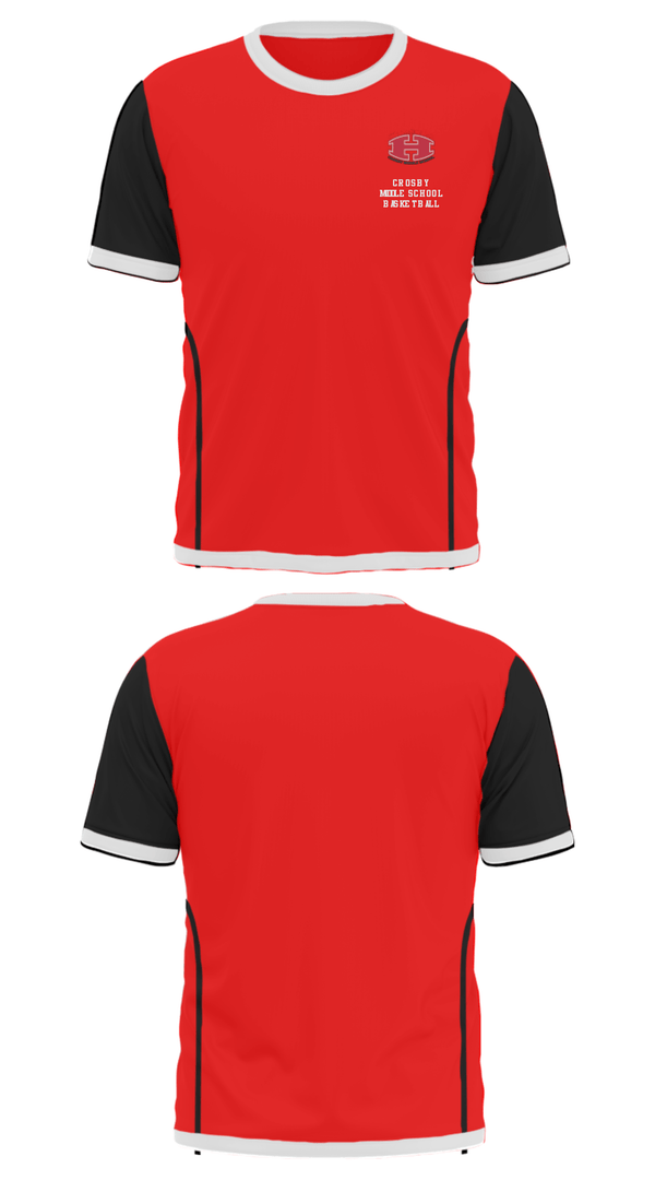 Short Sleeve Performance Shirt, Crosby Middle School Basketball, Women's Basketball, Teamtime, Team time, sublimation, custom sports apparel, team uniforms, spirit wear, spiritwear, sports uniforms, custom shirts, team store, custom team store, fundraiser sports, apparel fundraiser
