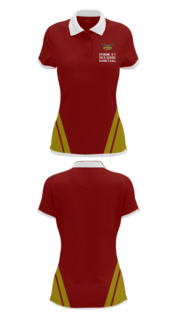 Women's Short Sleeve Performance Polo, Spokane R-7 High School Basketball, Men's Basketball, Teamtime, Team time, sublimation, custom sports apparel, team uniforms, spirit wear, spiritwear, sports uniforms, custom shirts, team store, custom team store, fundraiser sports, apparel fundraiser