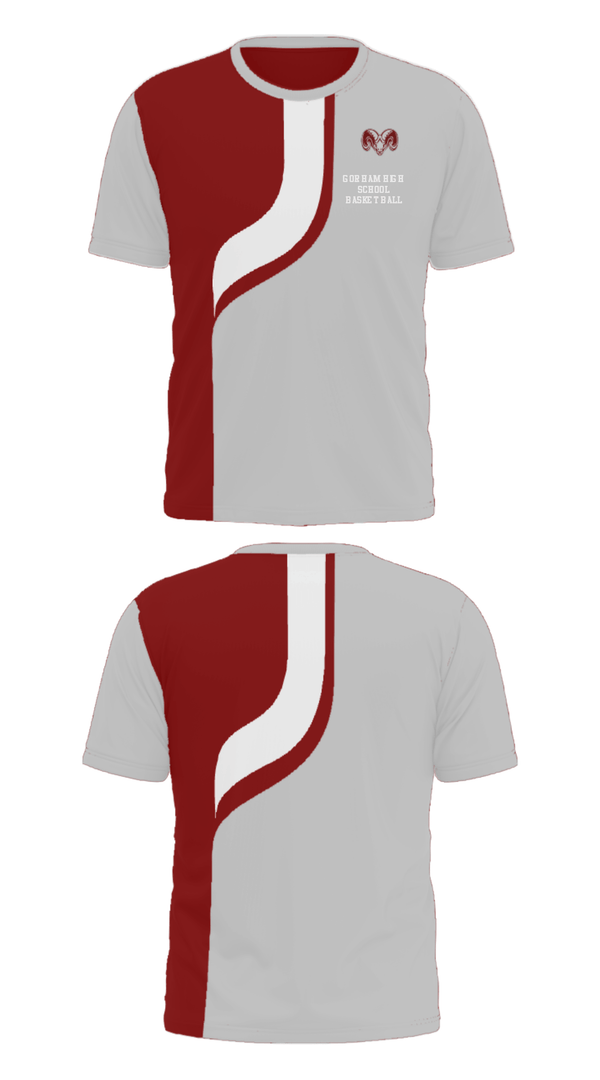 Short Sleeve Performance Shirt, Gorham High School Basketball, Women's Basketball, Teamtime, Team time, sublimation, custom sports apparel, team uniforms, spirit wear, spiritwear, sports uniforms, custom shirts, team store, custom team store, fundraiser sports, apparel fundraiser