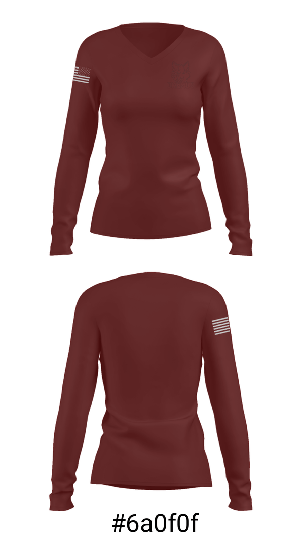 Women's Long Sleeve Vneck Shirt, Okemos High School Ice Hockey, Ice Hockey, Teamtime, Team time, sublimation, custom sports apparel, team uniforms, spirit wear, spiritwear, sports uniforms, custom shirts, team store, custom team store, fundraiser sports, apparel fundraiser