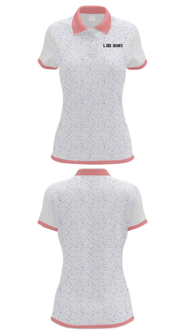 Women's Short Sleeve Performance Polo, Lodi Rams, Men's Basketball, Teamtime, Team time, sublimation, custom sports apparel, team uniforms, spirit wear, spiritwear, sports uniforms, custom shirts, team store, custom team store, fundraiser sports, apparel fundraiser