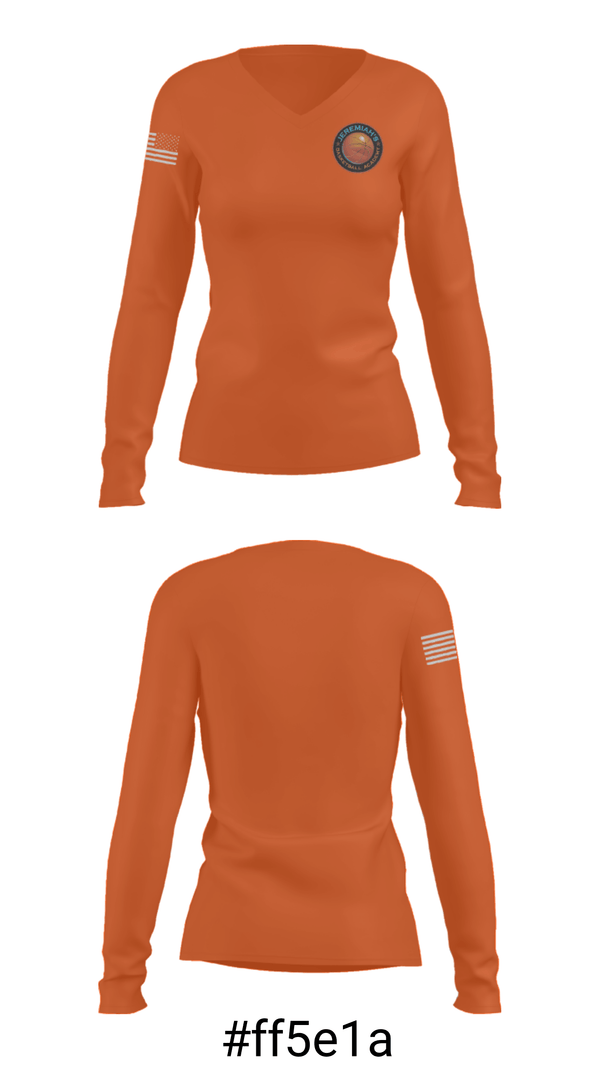 Women's Long Sleeve Vneck Shirt, Jeremiah’s Basketball Academy, Men's Basketball, Teamtime, Team time, sublimation, custom sports apparel, team uniforms, spirit wear, spiritwear, sports uniforms, custom shirts, team store, custom team store, fundraiser sports, apparel fundraiser