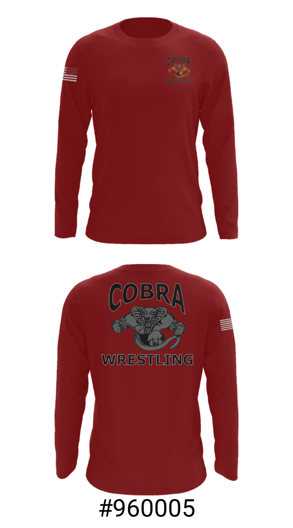 Long Sleeve Performance Shirt, Cobra Wrestling Club, Wrestling, Teamtime, Team time, sublimation, custom sports apparel, team uniforms, spirit wear, spiritwear, sports uniforms, custom shirts, team store, custom team store, fundraiser sports, apparel fundraiser