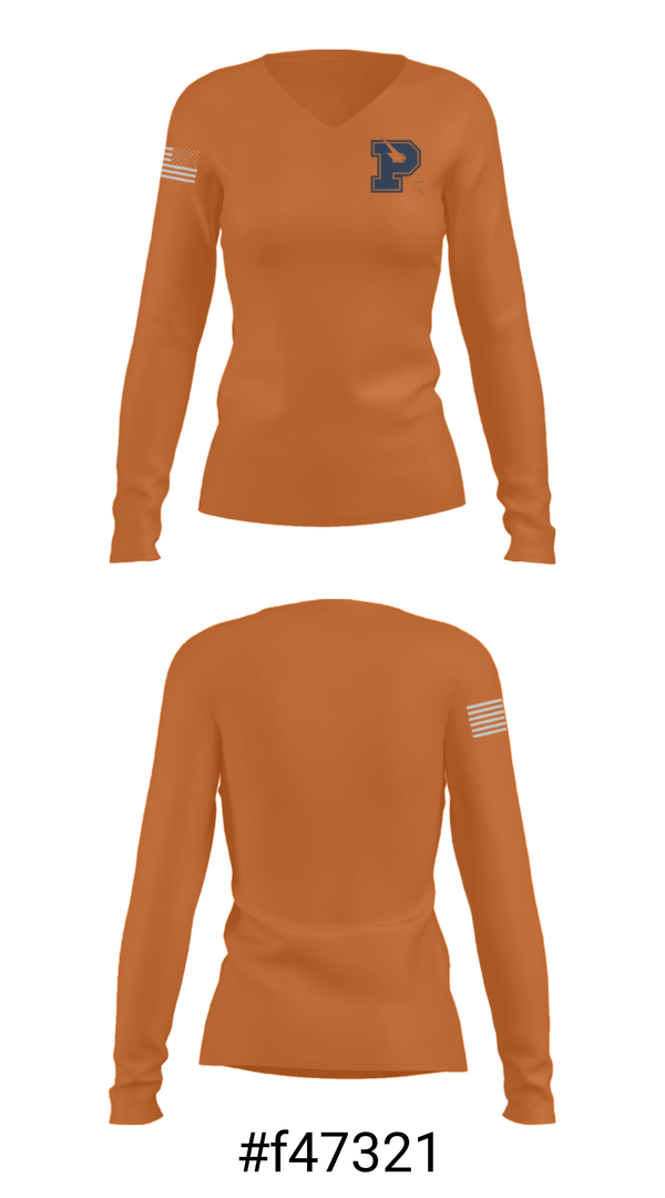 Women's Long Sleeve Vneck Shirt, Powers Catholic High School Basketball, Men's Basketball, Teamtime, Team time, sublimation, custom sports apparel, team uniforms, spirit wear, spiritwear, sports uniforms, custom shirts, team store, custom team store, fundraiser sports, apparel fundraiser