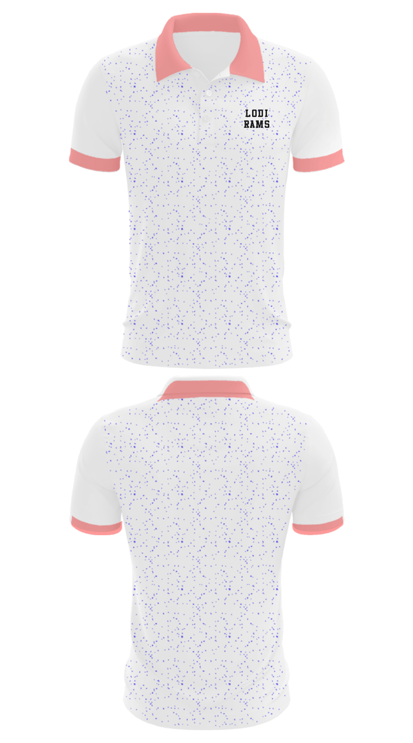 Short Sleeve Performance Polo, Lodi Rams, Men's Basketball, Teamtime, Team time, sublimation, custom sports apparel, team uniforms, spirit wear, spiritwear, sports uniforms, custom shirts, team store, custom team store, fundraiser sports, apparel fundraiser