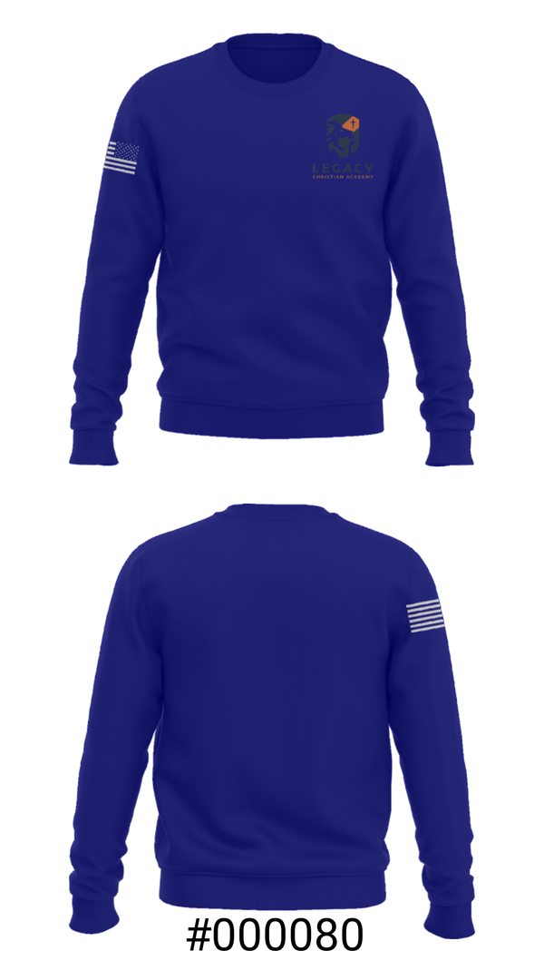 Crew Neck Sweatshirt, Legacy Christian Academy Basketball, Women's Basketball, Teamtime, Team time, sublimation, custom sports apparel, team uniforms, spirit wear, spiritwear, sports uniforms, custom shirts, team store, custom team store, fundraiser sports, apparel fundraiser