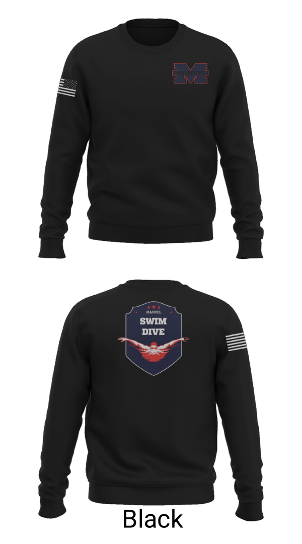 Crew Neck Sweatshirt, Manvel High School Swimming, Swimming, Teamtime, Team time, sublimation, custom sports apparel, team uniforms, spirit wear, spiritwear, sports uniforms, custom shirts, team store, custom team store, fundraiser sports, apparel fundraiser