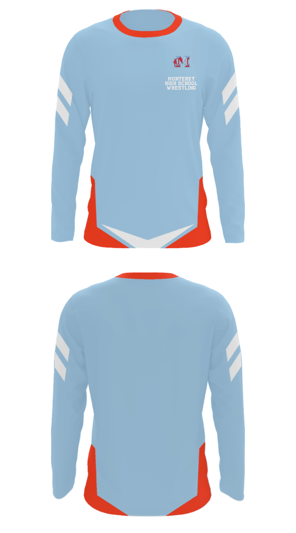 Long Sleeve Performance Shirt, Monterey High School Wrestling, Wrestling, Teamtime, Team time, sublimation, custom sports apparel, team uniforms, spirit wear, spiritwear, sports uniforms, custom shirts, team store, custom team store, fundraiser sports, apparel fundraiser