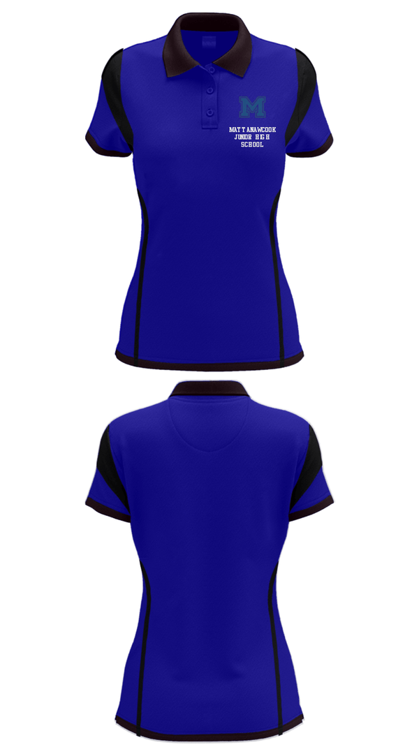 Women's Short Sleeve Performance Polo, Mattanawcook Junior High School, Spirit Store, Teamtime, Team time, sublimation, custom sports apparel, team uniforms, spirit wear, spiritwear, sports uniforms, custom shirts, team store, custom team store, fundraiser sports, apparel fundraiser