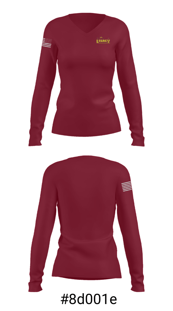 Women's Long Sleeve Vneck Shirt, Royal Legacy Christian Academy, Spirit Store, Teamtime, Team time, sublimation, custom sports apparel, team uniforms, spirit wear, spiritwear, sports uniforms, custom shirts, team store, custom team store, fundraiser sports, apparel fundraiser