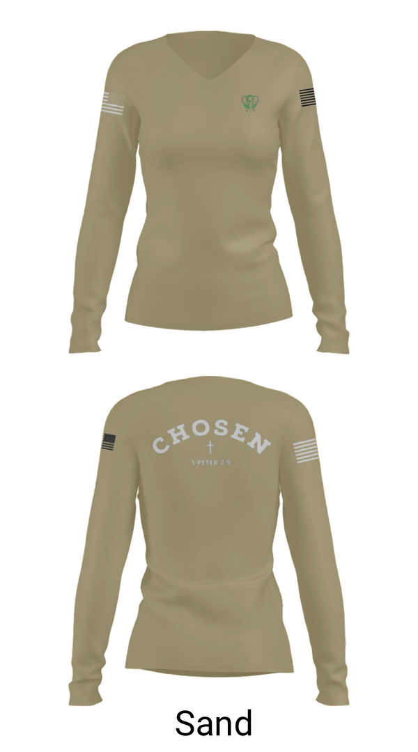 Women's Long Sleeve Vneck Shirt, Elephant, , Teamtime, Team time, sublimation, custom sports apparel, team uniforms, spirit wear, spiritwear, sports uniforms, custom shirts, team store, custom team store, fundraiser sports, apparel fundraiser