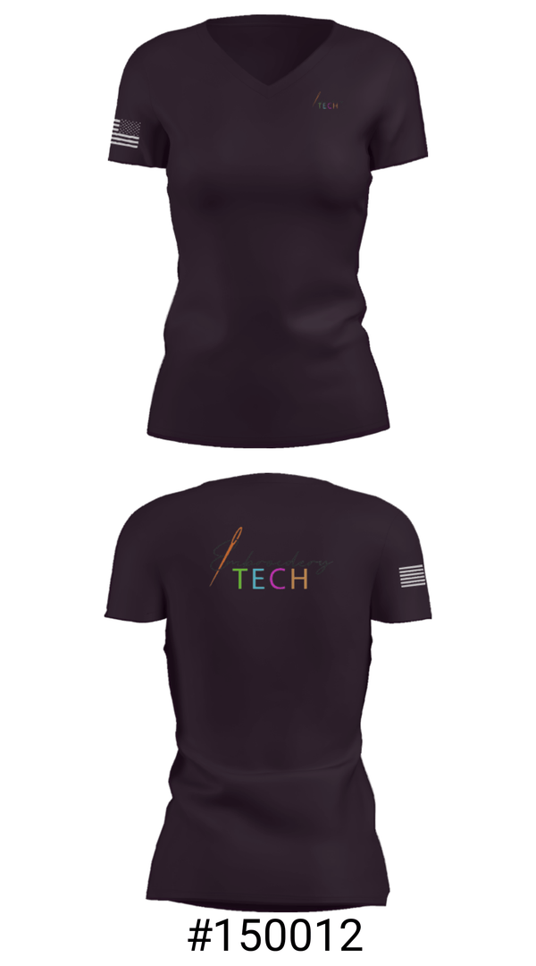 Women's Short Sleeve Vneck Shirt, Embroidery Tech, , Teamtime, Team time, sublimation, custom sports apparel, team uniforms, spirit wear, spiritwear, sports uniforms, custom shirts, team store, custom team store, fundraiser sports, apparel fundraiser