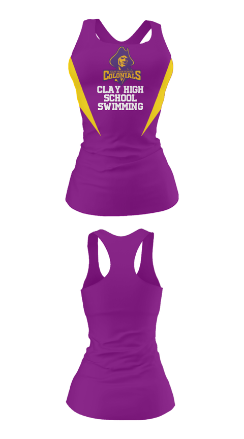 Tank Top, Clay High School Swimming, Swimming, Teamtime, Team time, sublimation, custom sports apparel, team uniforms, spirit wear, spiritwear, sports uniforms, custom shirts, team store, custom team store, fundraiser sports, apparel fundraiser