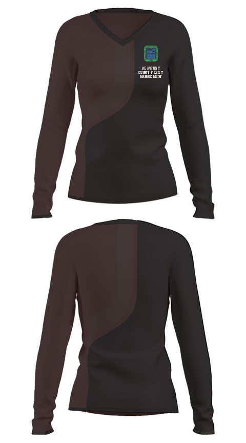 Women's Long Sleeve Vneck Shirt, Beaufort County Fleet Management, , Teamtime, Team time, sublimation, custom sports apparel, team uniforms, spirit wear, spiritwear, sports uniforms, custom shirts, team store, custom team store, fundraiser sports, apparel fundraiser