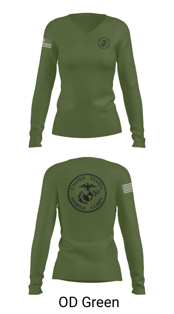 Women's Long Sleeve Vneck Shirt, UHS MCJROTC, Marines, Teamtime, Team time, sublimation, custom sports apparel, team uniforms, spirit wear, spiritwear, sports uniforms, custom shirts, team store, custom team store, fundraiser sports, apparel fundraiser