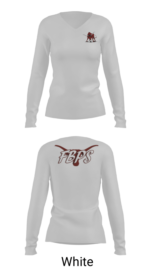 Women's Long Sleeve Vneck Shirt, Fort Benton School, Spirit Store, Teamtime, Team time, sublimation, custom sports apparel, team uniforms, spirit wear, spiritwear, sports uniforms, custom shirts, team store, custom team store, fundraiser sports, apparel fundraiser