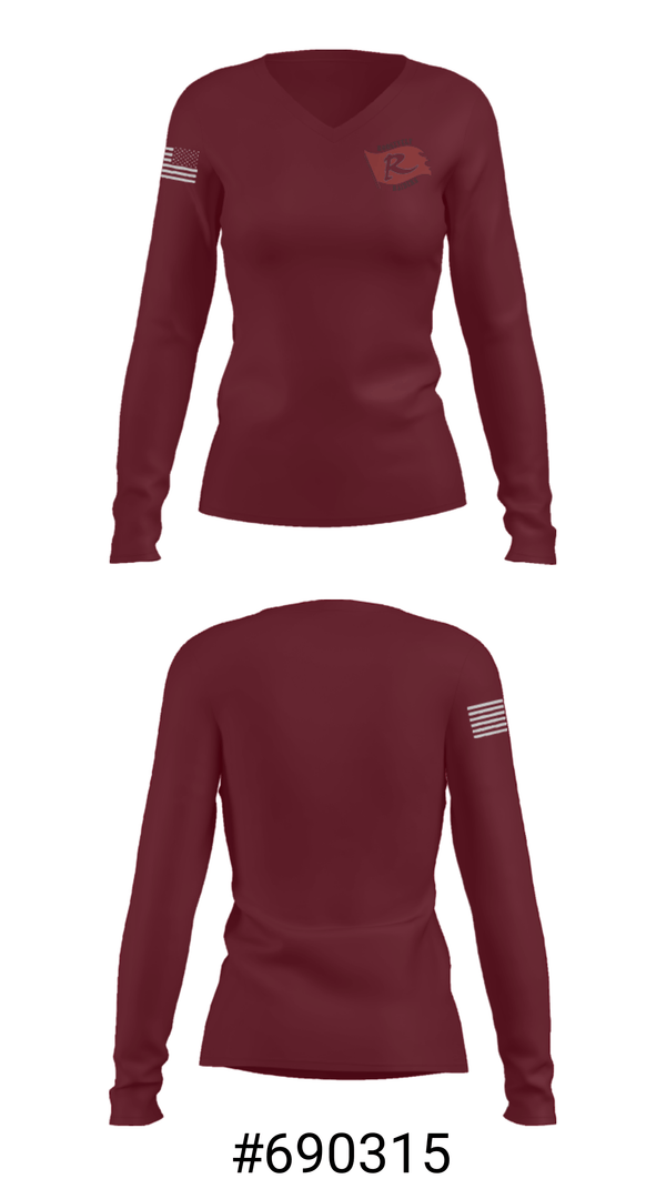 Women's Long Sleeve Vneck Shirt, Roosevelt Elementary School, Spirit Store, Teamtime, Team time, sublimation, custom sports apparel, team uniforms, spirit wear, spiritwear, sports uniforms, custom shirts, team store, custom team store, fundraiser sports, apparel fundraiser