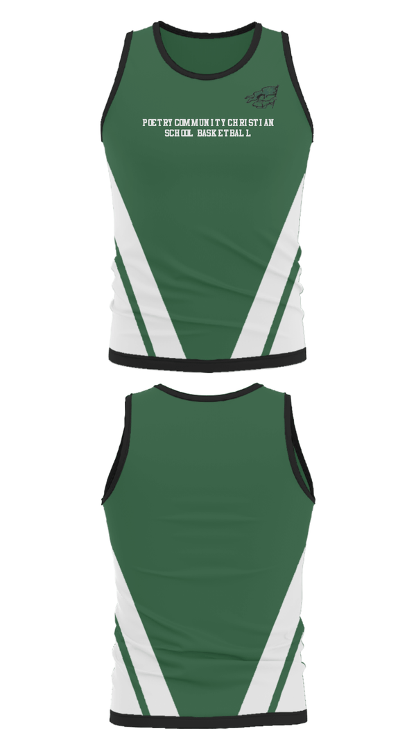 Tank Top, Poetry Community Christian School Basketball, Men's Basketball, Teamtime, Team time, sublimation, custom sports apparel, team uniforms, spirit wear, spiritwear, sports uniforms, custom shirts, team store, custom team store, fundraiser sports, apparel fundraiser
