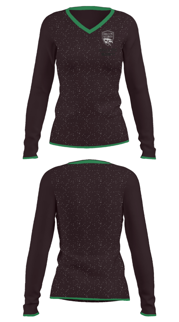 Women's Long Sleeve Vneck Shirt, Eagle Eye Security, , Teamtime, Team time, sublimation, custom sports apparel, team uniforms, spirit wear, spiritwear, sports uniforms, custom shirts, team store, custom team store, fundraiser sports, apparel fundraiser