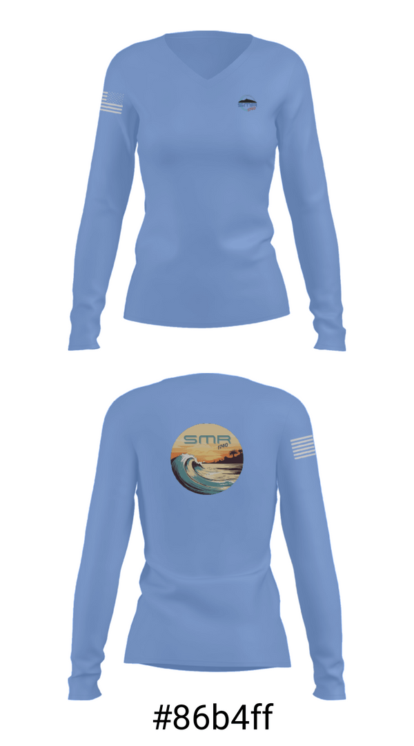 Women's Long Sleeve Vneck Shirt, SMR -1740, Football, Teamtime, Team time, sublimation, custom sports apparel, team uniforms, spirit wear, spiritwear, sports uniforms, custom shirts, team store, custom team store, fundraiser sports, apparel fundraiser