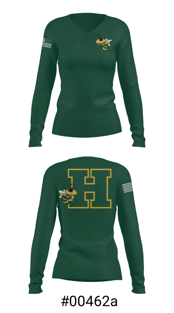 Women's Long Sleeve Vneck Shirt, Hastings High School Basketball, Men's Basketball, Teamtime, Team time, sublimation, custom sports apparel, team uniforms, spirit wear, spiritwear, sports uniforms, custom shirts, team store, custom team store, fundraiser sports, apparel fundraiser