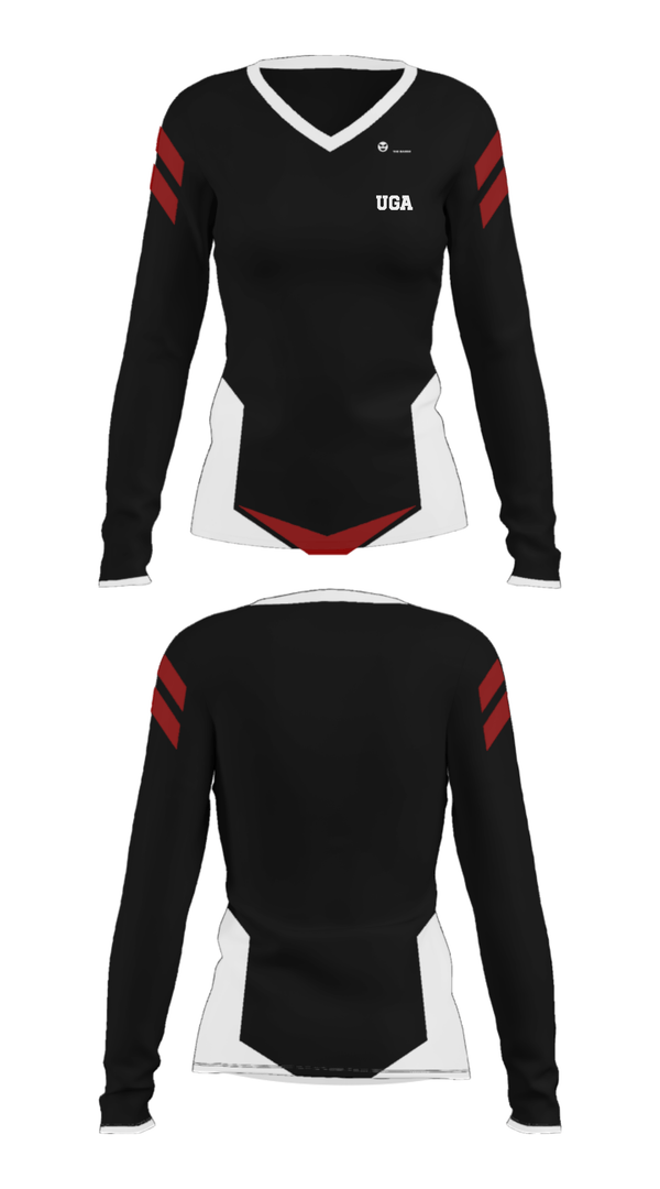 Women's Long Sleeve Vneck Shirt, UGA, , Teamtime, Team time, sublimation, custom sports apparel, team uniforms, spirit wear, spiritwear, sports uniforms, custom shirts, team store, custom team store, fundraiser sports, apparel fundraiser