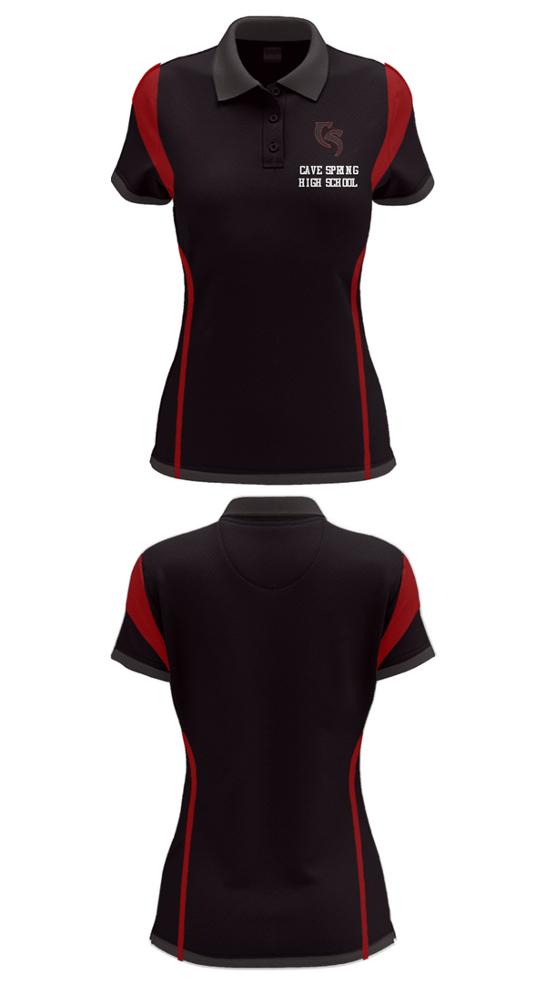 Women's Short Sleeve Performance Polo, Cave Spring High School, Spirit Store, Teamtime, Team time, sublimation, custom sports apparel, team uniforms, spirit wear, spiritwear, sports uniforms, custom shirts, team store, custom team store, fundraiser sports, apparel fundraiser