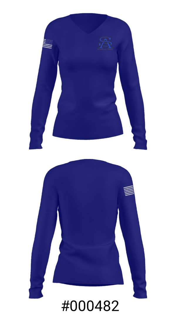 Women's Long Sleeve Vneck Shirt, Southampton Academy Basketball, Men's Basketball, Teamtime, Team time, sublimation, custom sports apparel, team uniforms, spirit wear, spiritwear, sports uniforms, custom shirts, team store, custom team store, fundraiser sports, apparel fundraiser