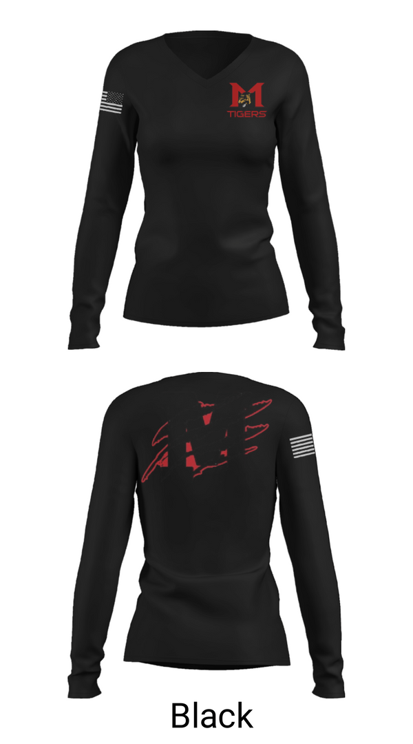 Women's Long Sleeve Vneck Shirt, Mansfield High School Basketball, Men's Basketball, Teamtime, Team time, sublimation, custom sports apparel, team uniforms, spirit wear, spiritwear, sports uniforms, custom shirts, team store, custom team store, fundraiser sports, apparel fundraiser