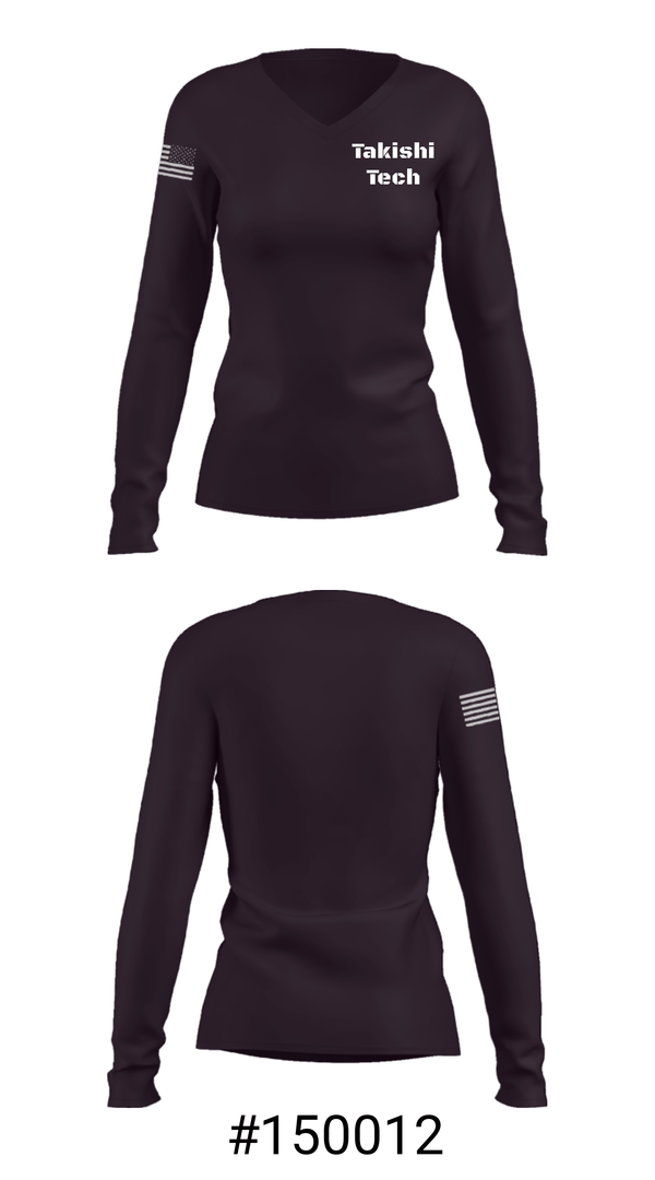 Women's Long Sleeve Vneck Shirt, Takishi Tech, , Teamtime, Team time, sublimation, custom sports apparel, team uniforms, spirit wear, spiritwear, sports uniforms, custom shirts, team store, custom team store, fundraiser sports, apparel fundraiser