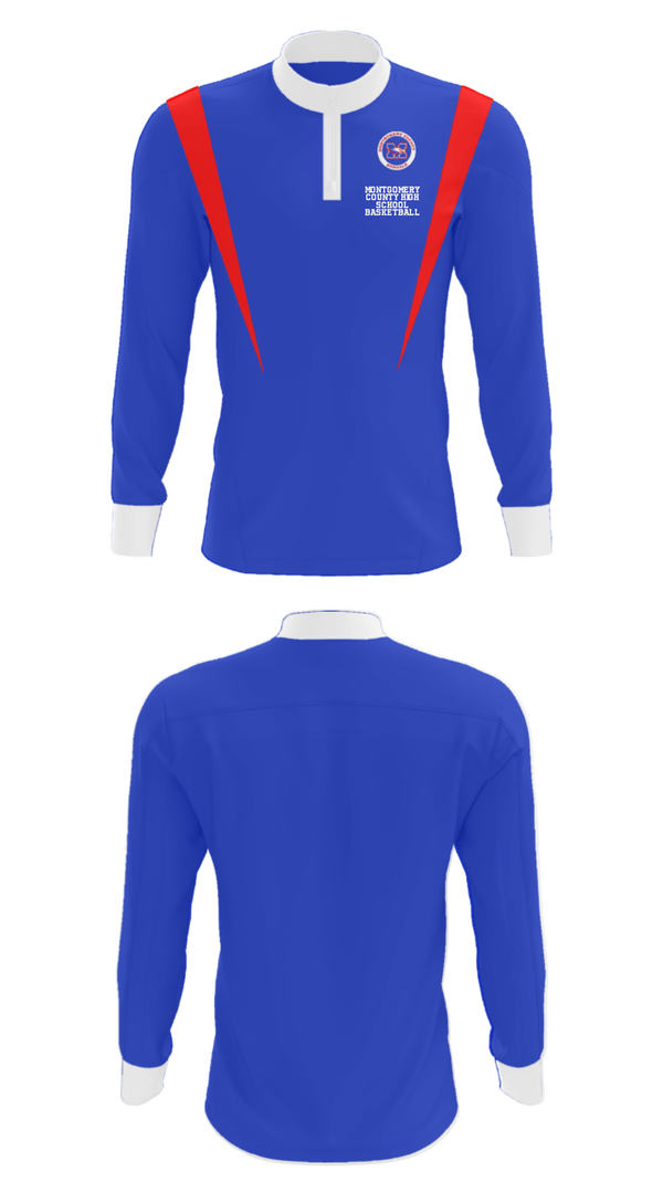 Quarter Zip Jacket, Montgomery County High School Basketball, Men's Basketball, Teamtime, Team time, sublimation, custom sports apparel, team uniforms, spirit wear, spiritwear, sports uniforms, custom shirts, team store, custom team store, fundraiser sports, apparel fundraiser
