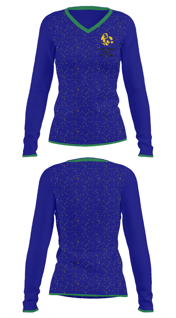 Women's Long Sleeve Vneck Shirt, Saline Middle School Wrestling, Wrestling, Teamtime, Team time, sublimation, custom sports apparel, team uniforms, spirit wear, spiritwear, sports uniforms, custom shirts, team store, custom team store, fundraiser sports, apparel fundraiser