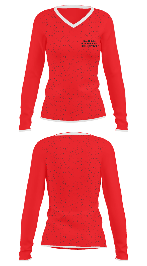 Women's Long Sleeve Vneck Shirt, Glen Rock Panthers 12U Cooperstown, Baseball, Teamtime, Team time, sublimation, custom sports apparel, team uniforms, spirit wear, spiritwear, sports uniforms, custom shirts, team store, custom team store, fundraiser sports, apparel fundraiser