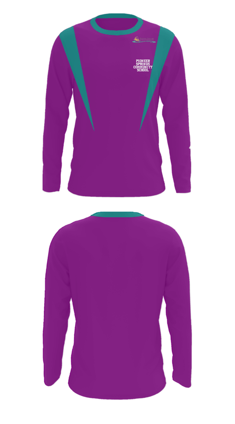 Long Sleeve Performance Shirt, Pioneer Springs Community School, Spirit Store, Teamtime, Team time, sublimation, custom sports apparel, team uniforms, spirit wear, spiritwear, sports uniforms, custom shirts, team store, custom team store, fundraiser sports, apparel fundraiser
