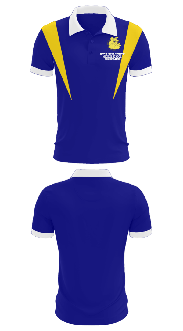 Short Sleeve Performance Polo, Bethlehem-Center Middle School Wrestling, Wrestling, Teamtime, Team time, sublimation, custom sports apparel, team uniforms, spirit wear, spiritwear, sports uniforms, custom shirts, team store, custom team store, fundraiser sports, apparel fundraiser
