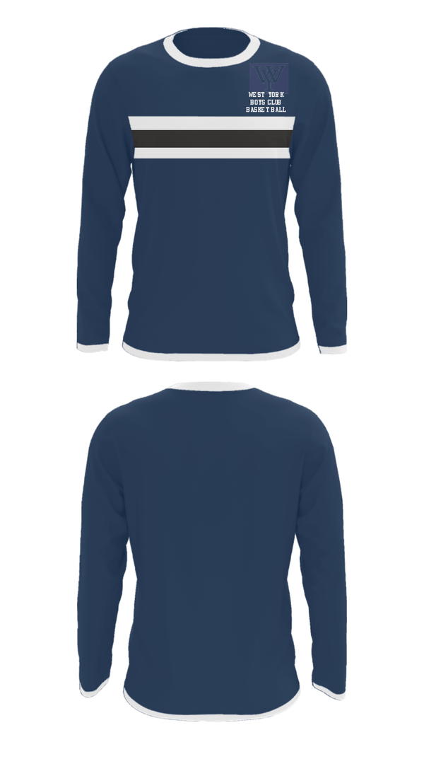 Long Sleeve Performance Shirt, West York Boys Club Basketball, Men's Basketball, Teamtime, Team time, sublimation, custom sports apparel, team uniforms, spirit wear, spiritwear, sports uniforms, custom shirts, team store, custom team store, fundraiser sports, apparel fundraiser