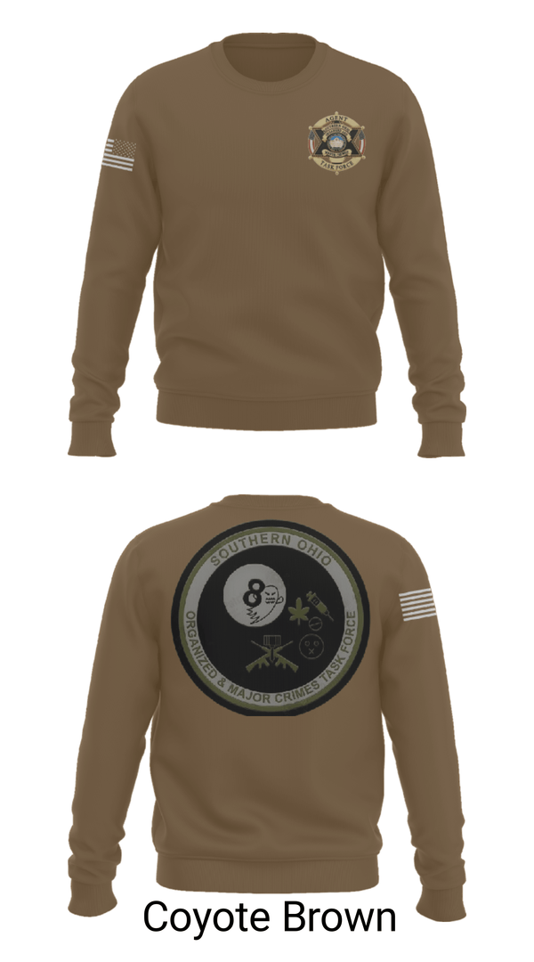 Crew Neck Sweatshirt, Southern Ohio Organized and Major Crimes Task Force, Police, Teamtime, Team time, sublimation, custom sports apparel, team uniforms, spirit wear, spiritwear, sports uniforms, custom shirts, team store, custom team store, fundraiser sports, apparel fundraiser