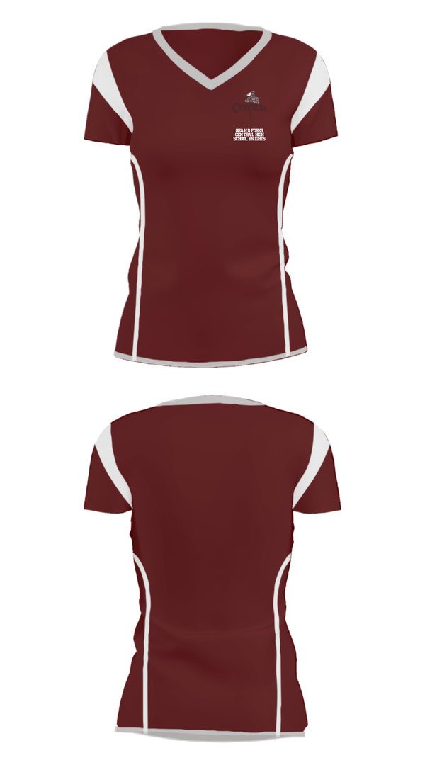 Women's Short Sleeve Vneck Shirt, Grand Forks Central High School Knights, Spirit Store, Teamtime, Team time, sublimation, custom sports apparel, team uniforms, spirit wear, spiritwear, sports uniforms, custom shirts, team store, custom team store, fundraiser sports, apparel fundraiser