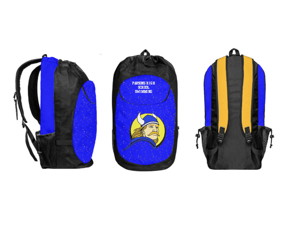 Gear Bag, Parsons High School Swimming, Swimming, Teamtime, Team time, sublimation, custom sports apparel, team uniforms, spirit wear, spiritwear, sports uniforms, custom shirts, team store, custom team store, fundraiser sports, apparel fundraiser