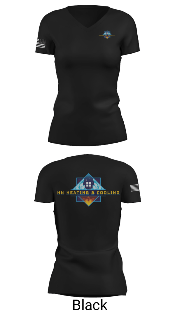 Women's Short Sleeve Vneck Shirt, HN Heating & Cooling, , Teamtime, Team time, sublimation, custom sports apparel, team uniforms, spirit wear, spiritwear, sports uniforms, custom shirts, team store, custom team store, fundraiser sports, apparel fundraiser